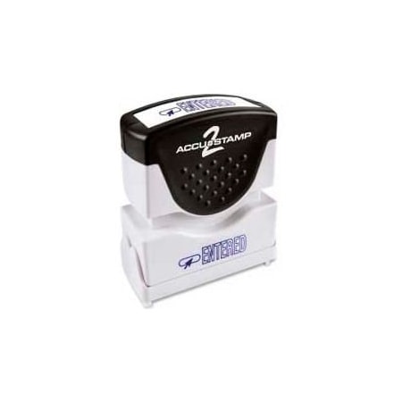 Cosco Cosco Pre-Inked Message Stamp, ENTERED, 1/2" x 1-5/8", Blue 35573